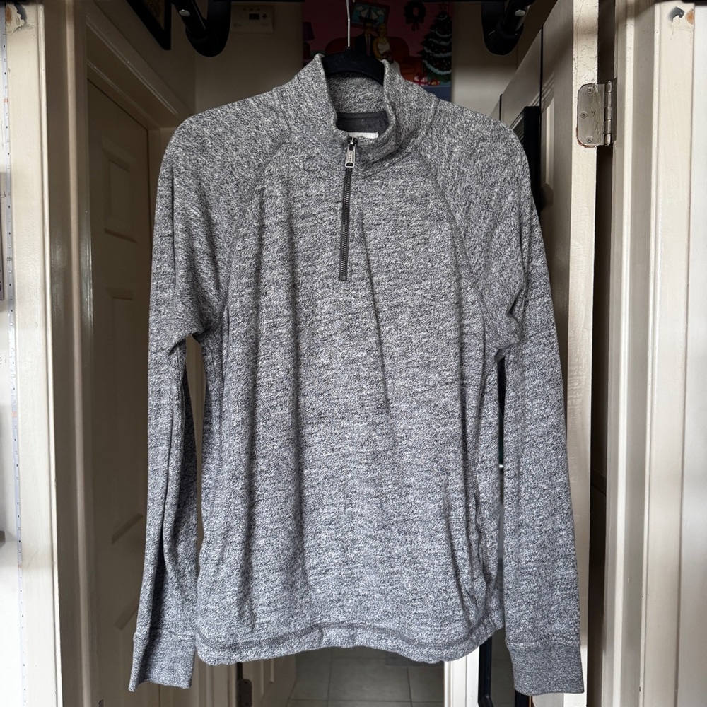 Men’s Lucky Brand Grey Half Zio Pullover Sweater Size Small